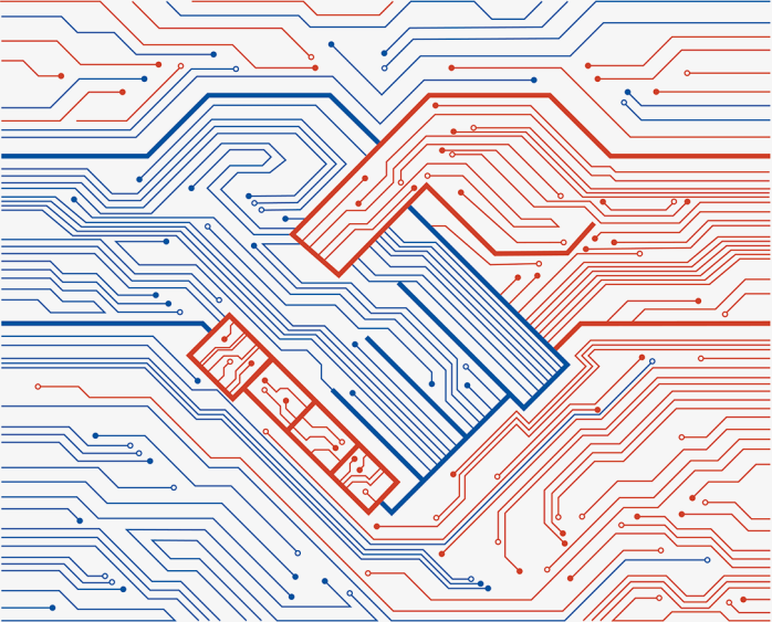 创意科技电路握手底纹