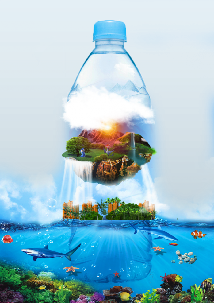 创意大海水瓶海报