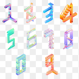 3d立体数字插画