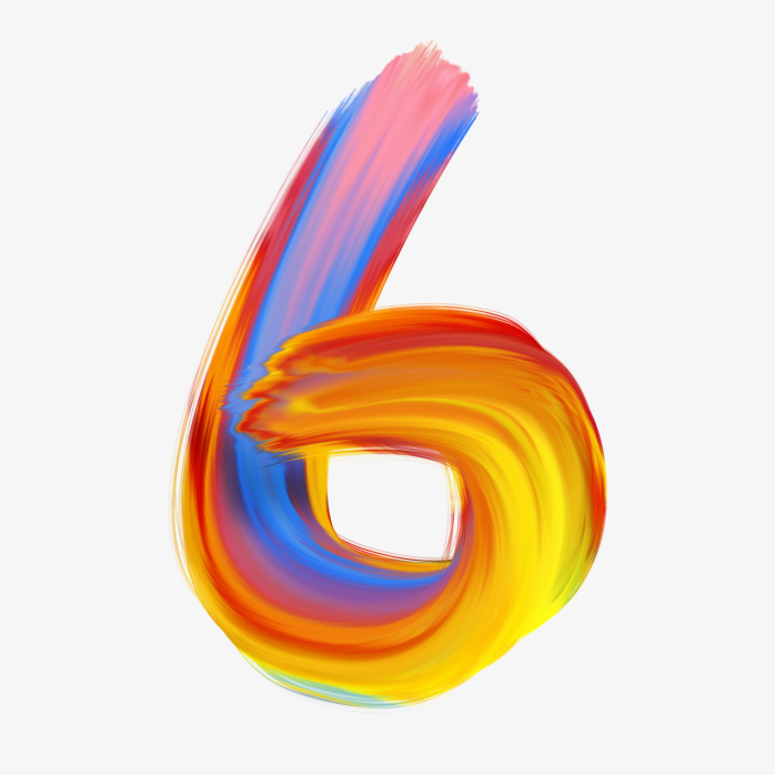 彩色数字6