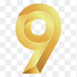 金色立体数字9