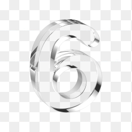 透明玻璃数字6