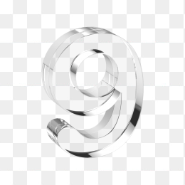 透明玻璃数字9