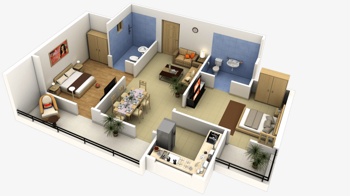 室内设计3D建模户型图