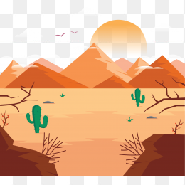 卡通沙漠风景