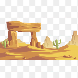 卡通沙漠风景