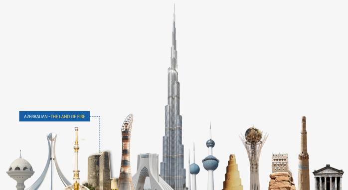 迪拜城市建筑剪影