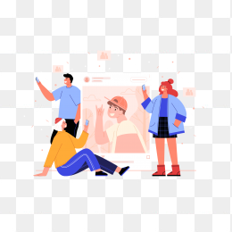 聊天交友插画