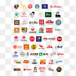 一组品牌食品logo
