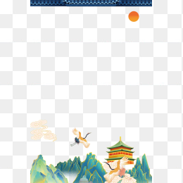 手绘国潮风景画