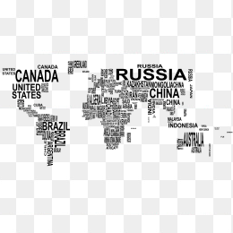 创意英文世界地图