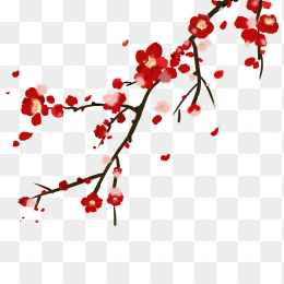 手绘水墨中国风腊梅