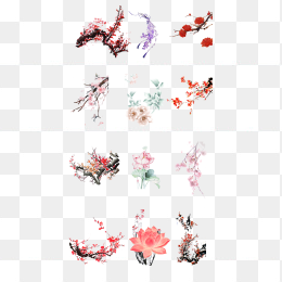 一组中国风梅花