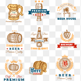 一组红酒logo元素