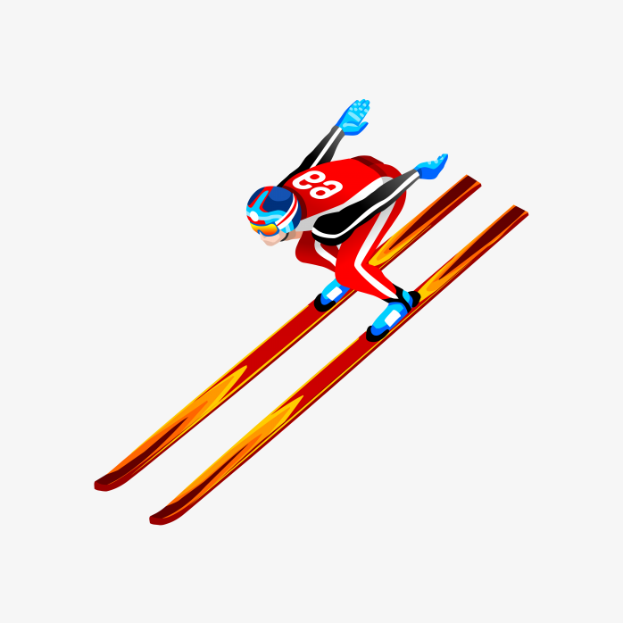 滑雪运动员插画