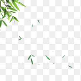 飘落的绿色竹叶素材