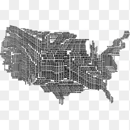 文字美国地图