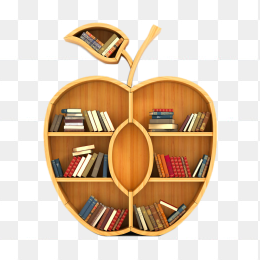 艺术苹果实木书架