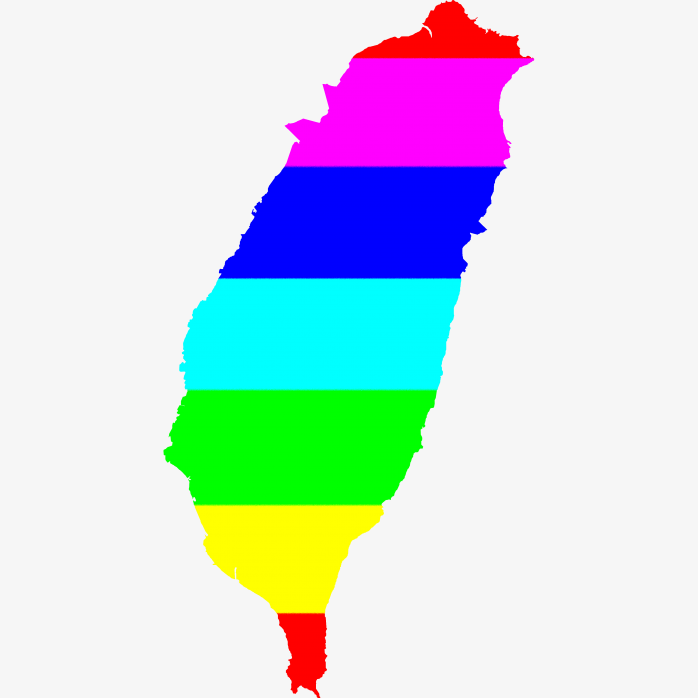 彩色台湾地图