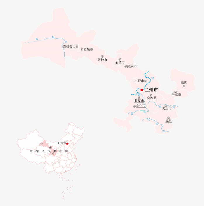 高清甘肃地图