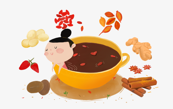 手绘中药汤