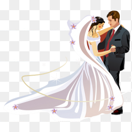 卡通结婚人物