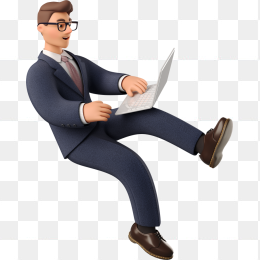 3D商务办公的男人