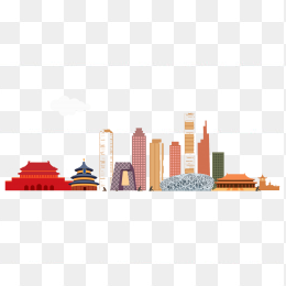 手绘城市剪影