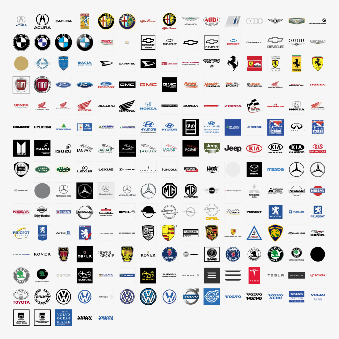 一组汽车品牌标志合集