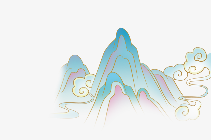 手绘山水风景