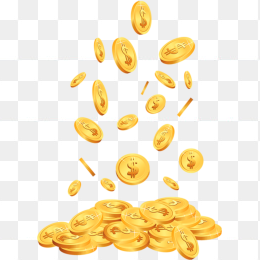 金黄金币漂浮素材