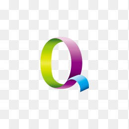 创意彩色英文字母Q