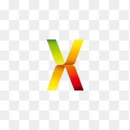 创意彩色英文字母X