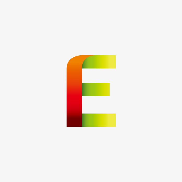 创意彩色英文字母E