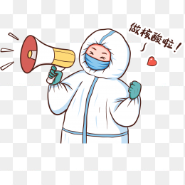 手绘喧传做核酸人员