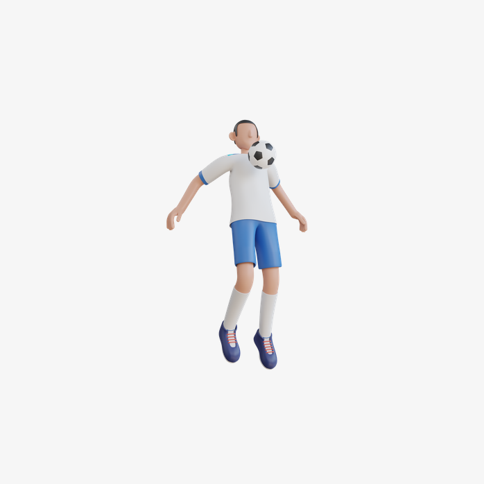 3D接足球人物