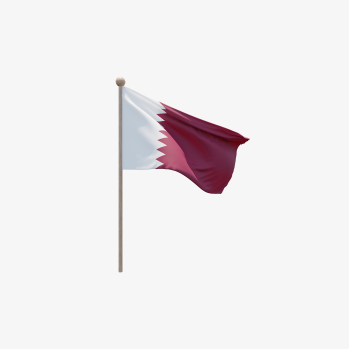 卡塔尔国旗飘扬