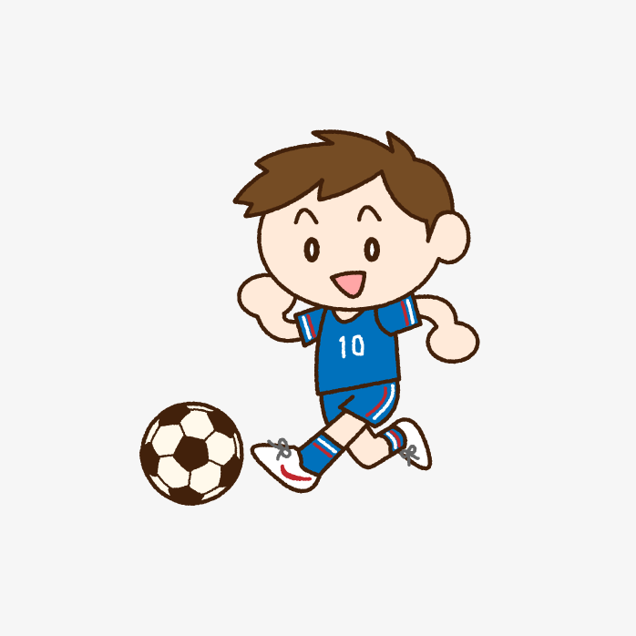 卡通小学生踢足球