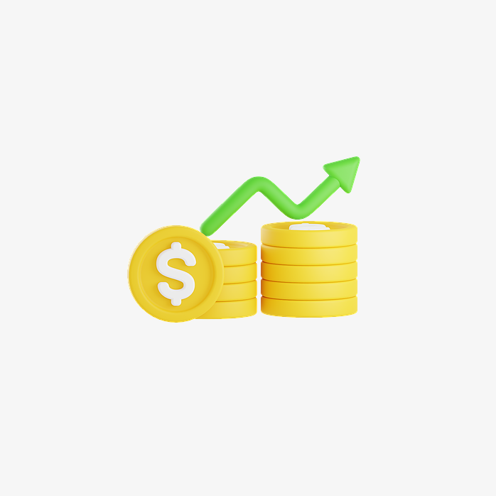 3D金币理财上涨箭头