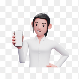 立体女人拿手机