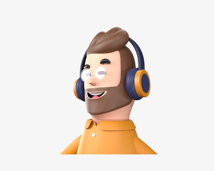 3D听音乐胡子男人