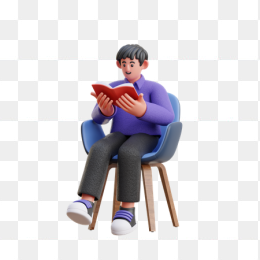 3D男人看书