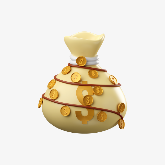 3D钱袋理财素材
