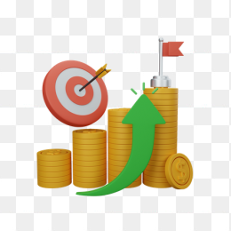 投资理财上涨统计金币PPT元素