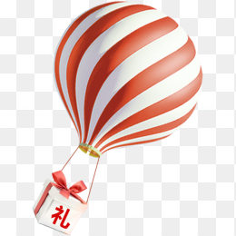 红白气球礼盒热气球