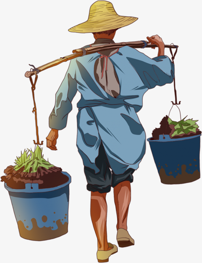 手绘农民劳动节工作的人物