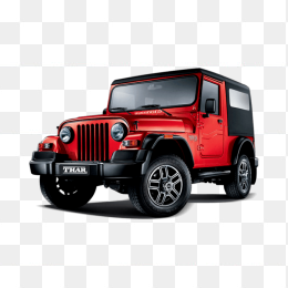 红色jeep牧马人SUV免抠图