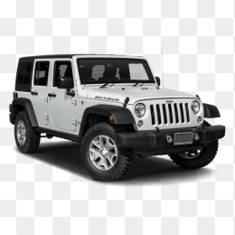 白色jeep牧马人SUV免抠图