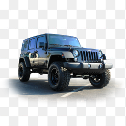 蓝色jeep牧马人SUV免抠图