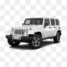白色jeep牧马人SUV免抠图